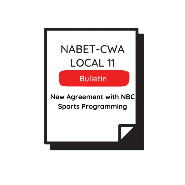 Bulletin New Agreement with NBC Sports Programming Local 11 New York
